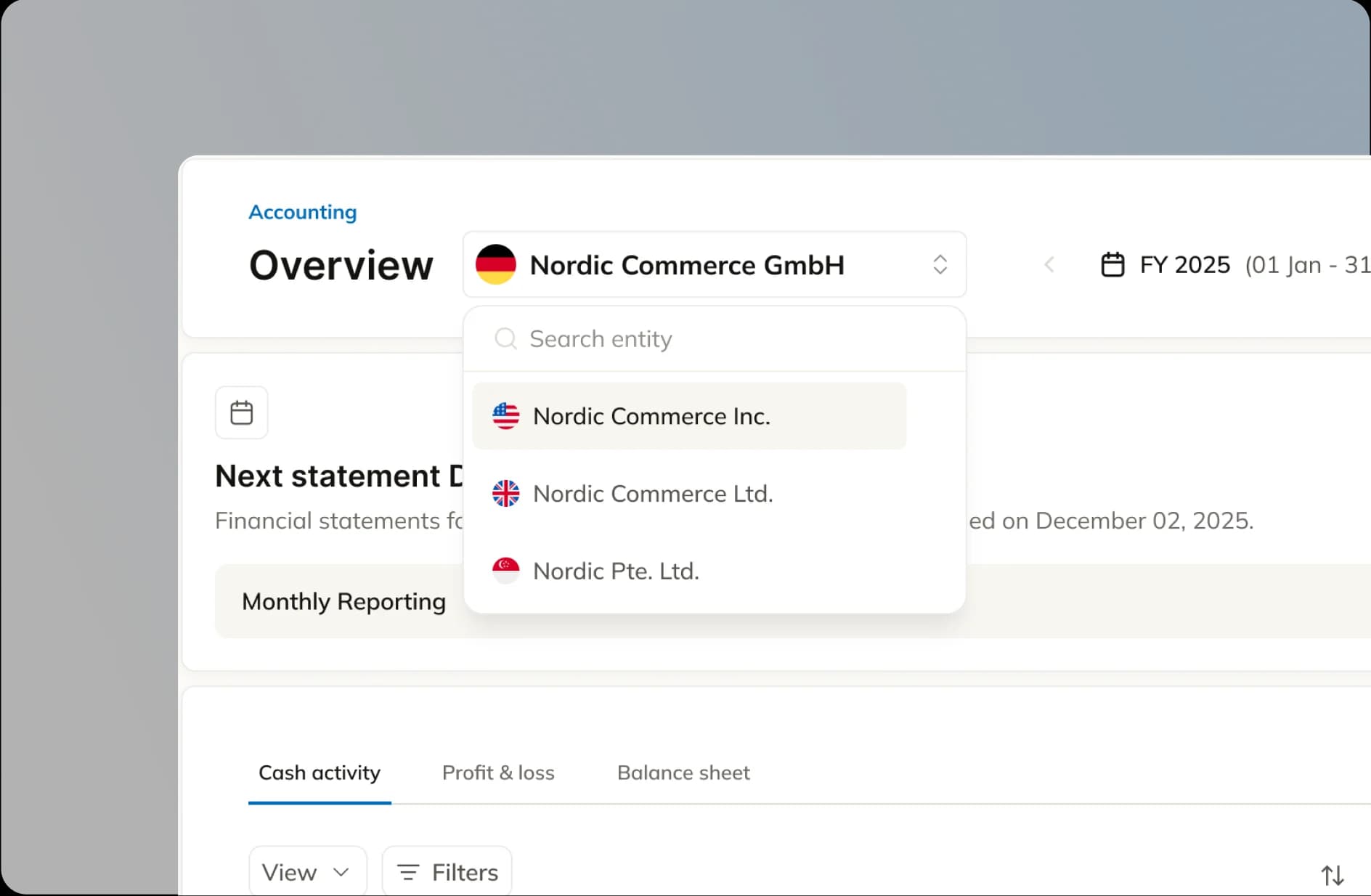 Commenda accounting firms client management dashboard with multi-entity compliance overview