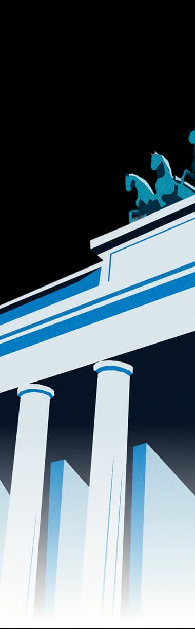 German landmark illustration representing Commenda's Germany incorporation service