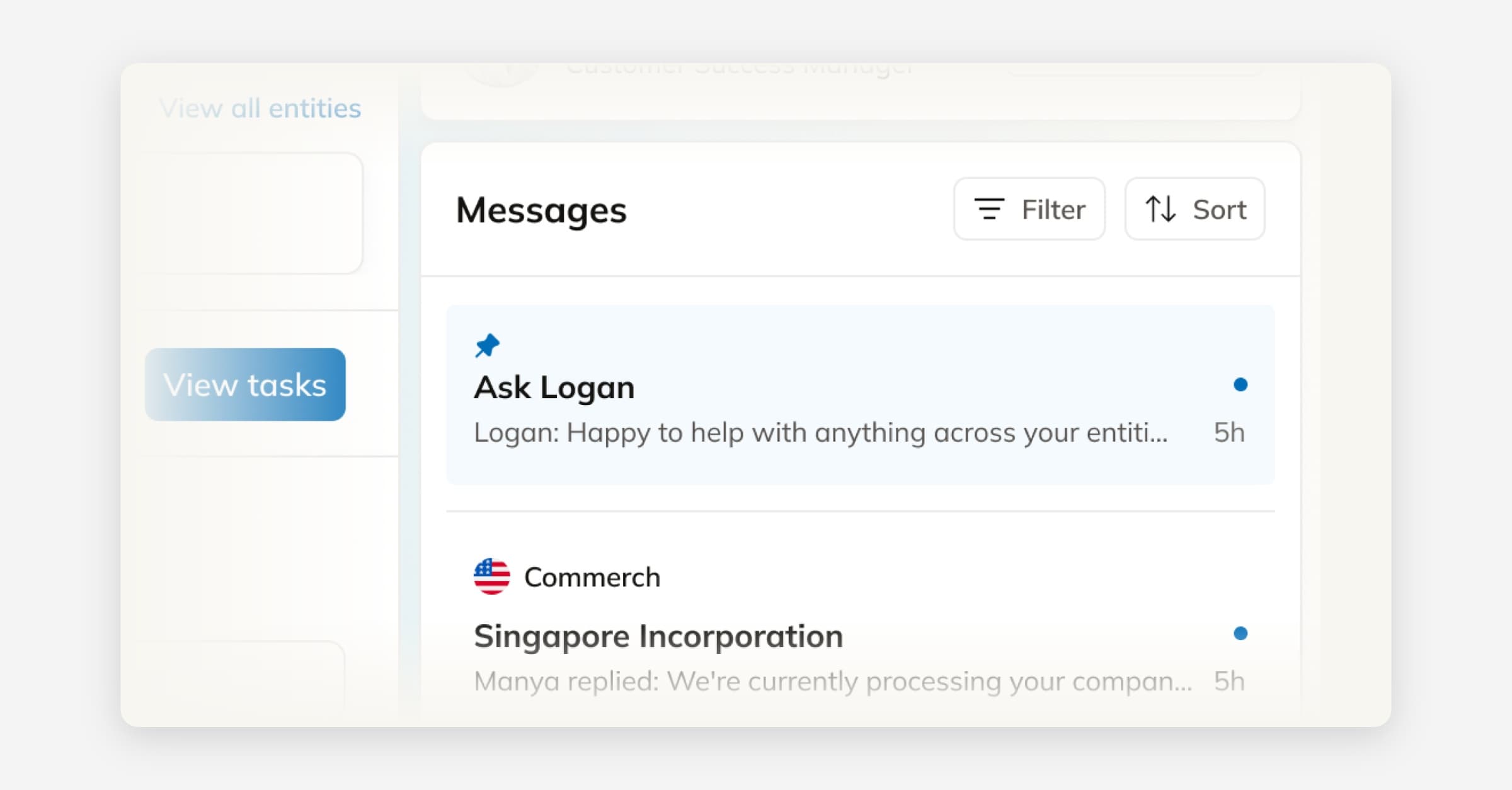 Message your account manager, right from Home